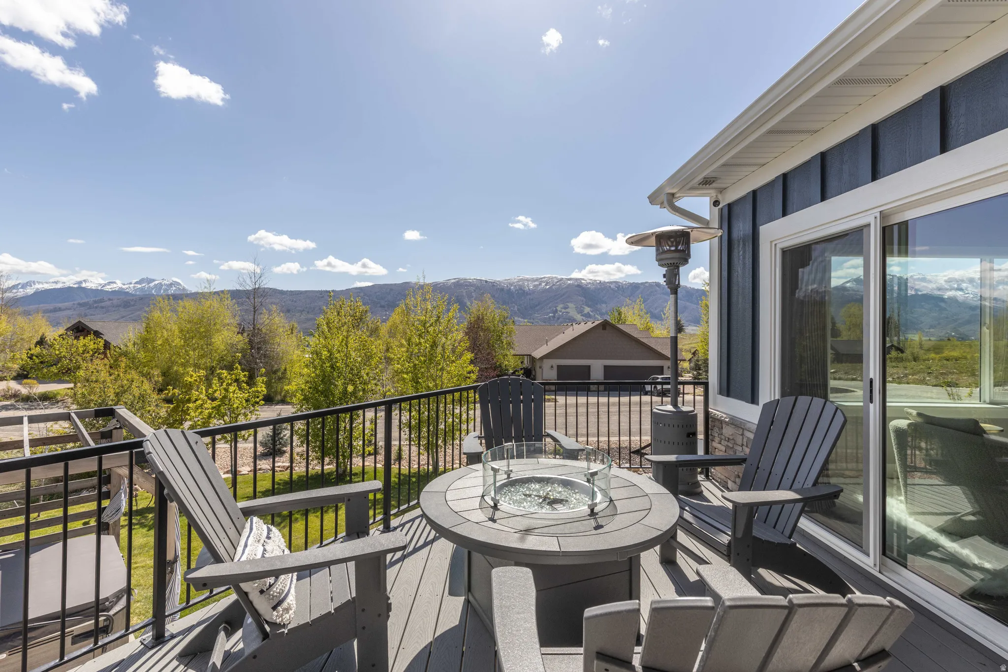 Deck with a mountain view