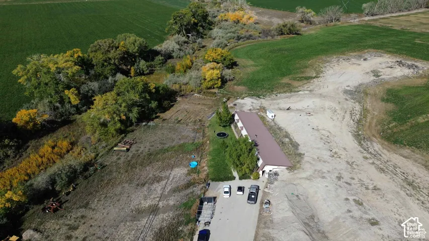 Aerial overview of property's location featuring rural landscape