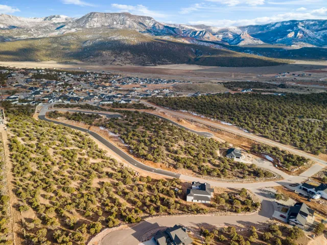 Bird's eye view of a mountain backdrop