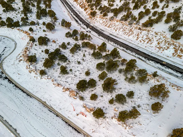 View of snowy aerial view