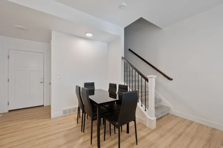 Dining space featuring light wood-style flooring