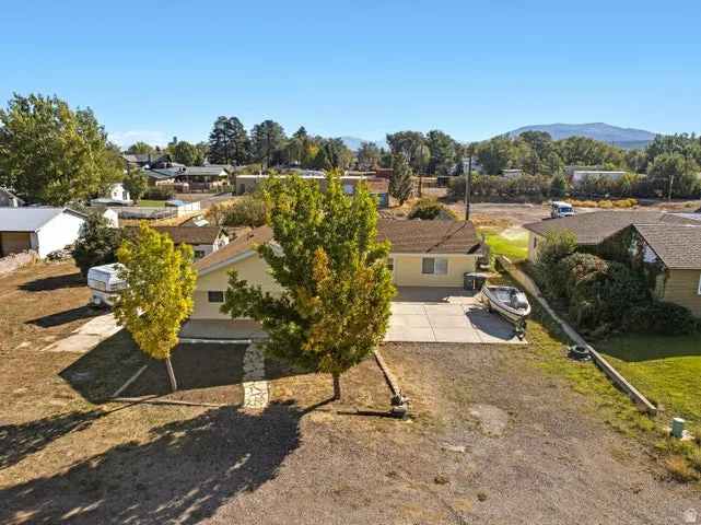 Aerial view of residential area