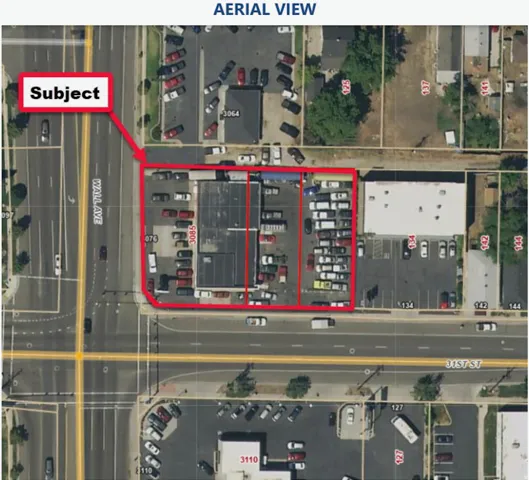 Aerial map of property and surrounding area