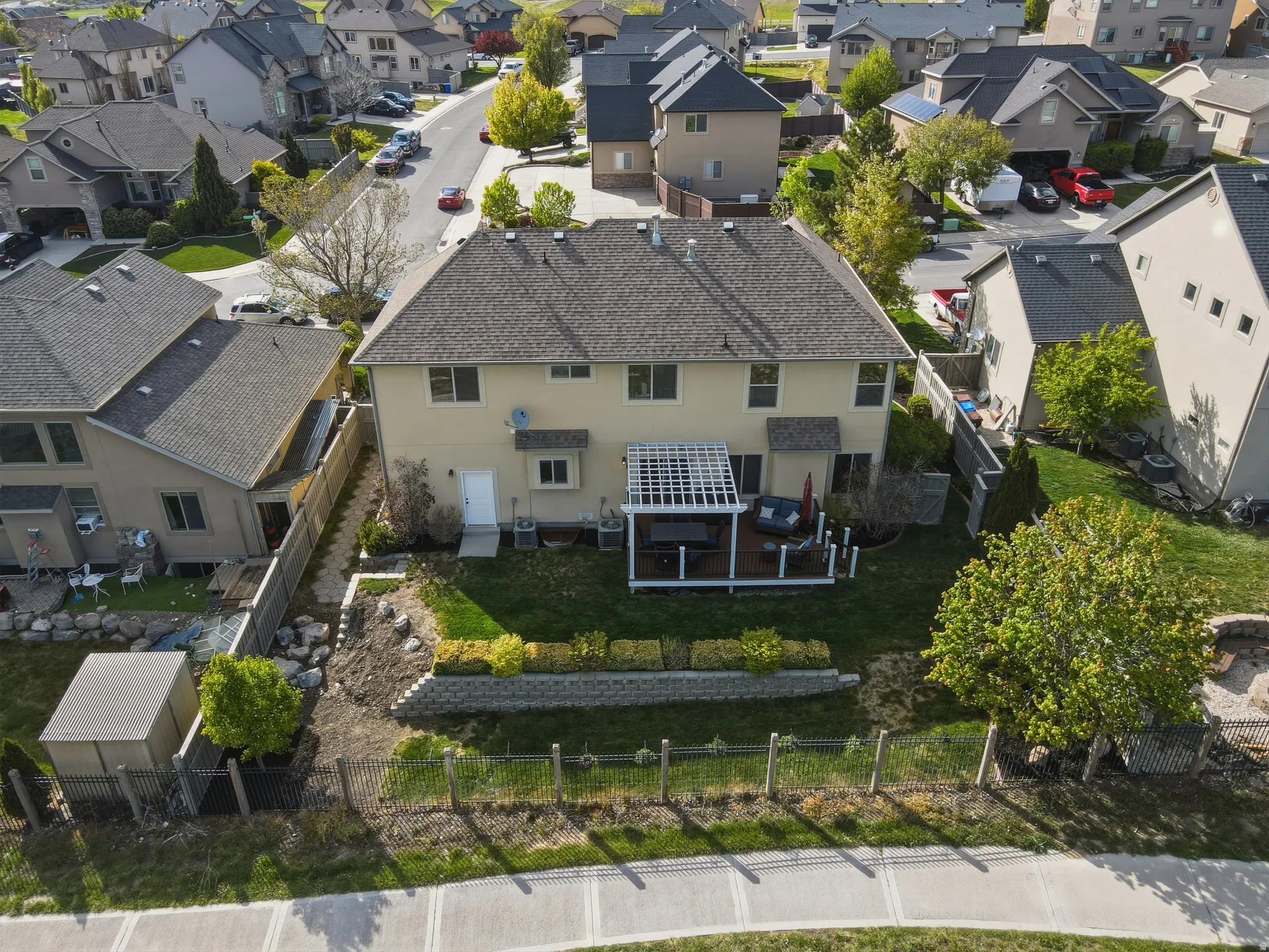 Aerial view of residential area