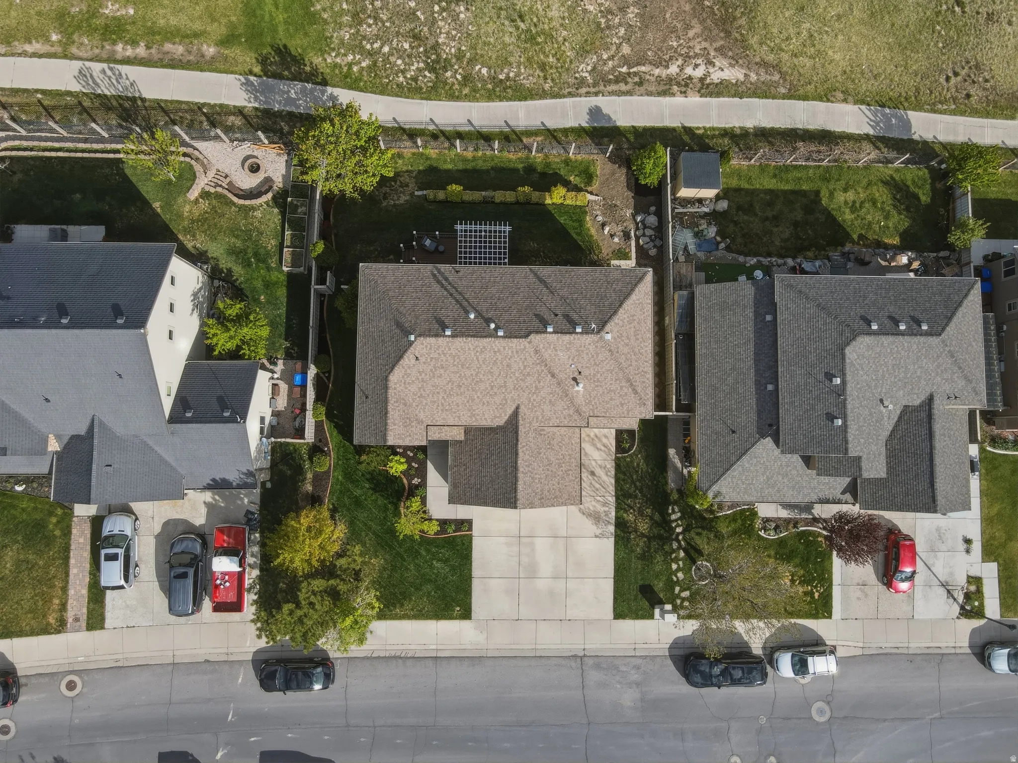 Aerial view of residential area