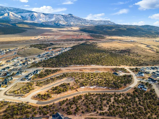 Bird's eye view of a mountain backdrop