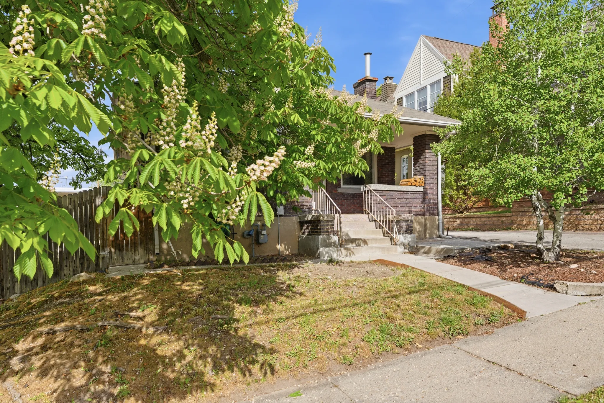 View of yard featuring a porch