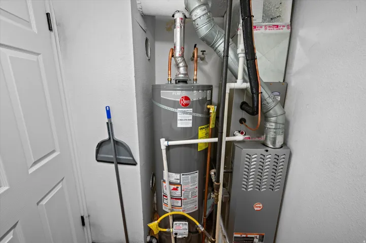 Utilities with water heater and heating unit