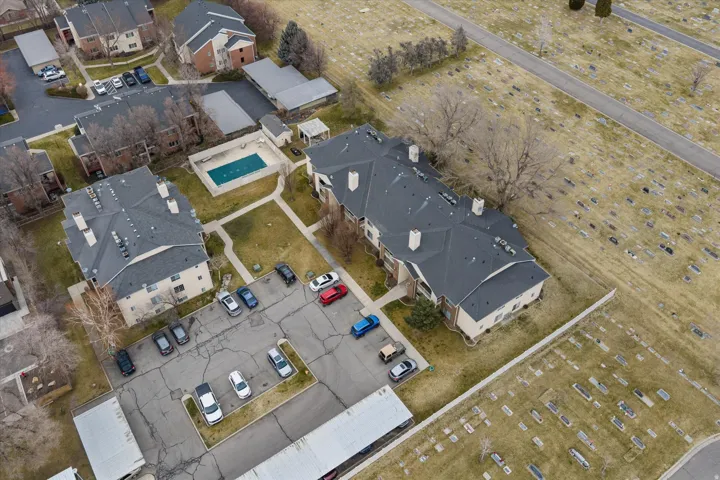 Aerial view of residential area