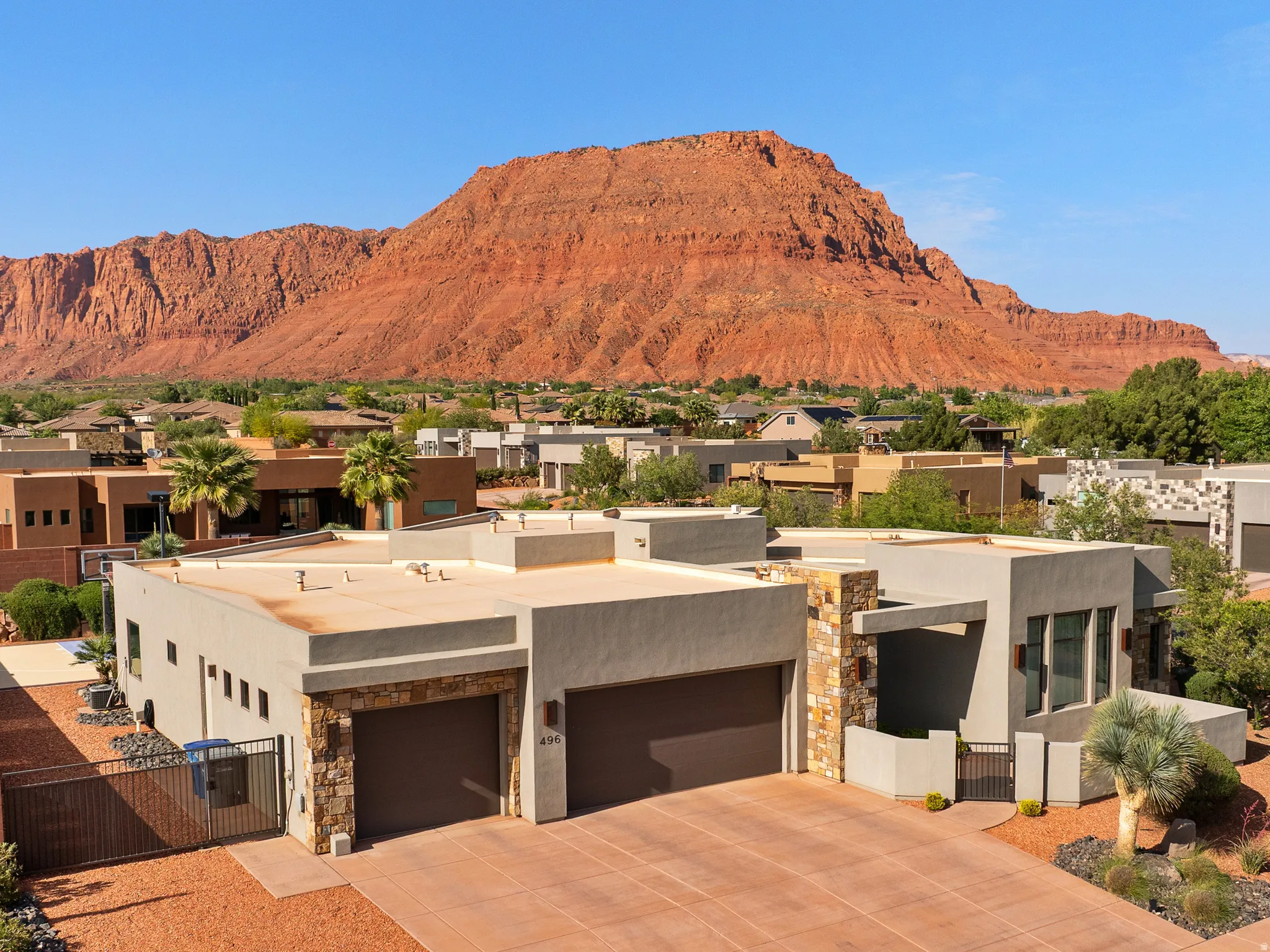 Mountain view featuring nearby suburban area