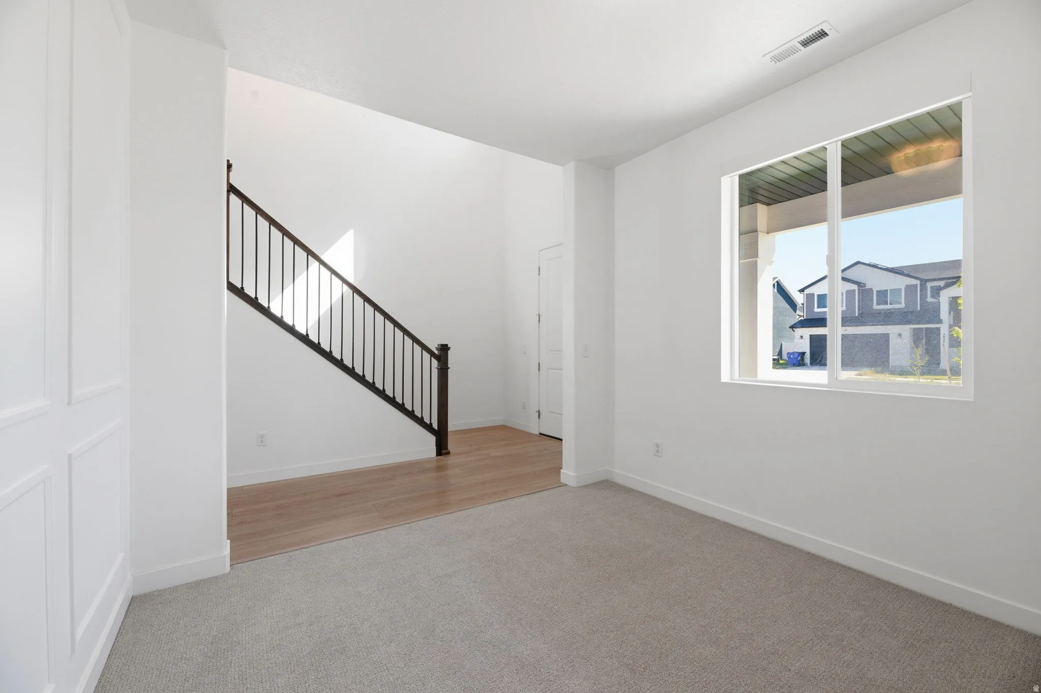 Living Room or Office/Den w/Beautiful Staircase view