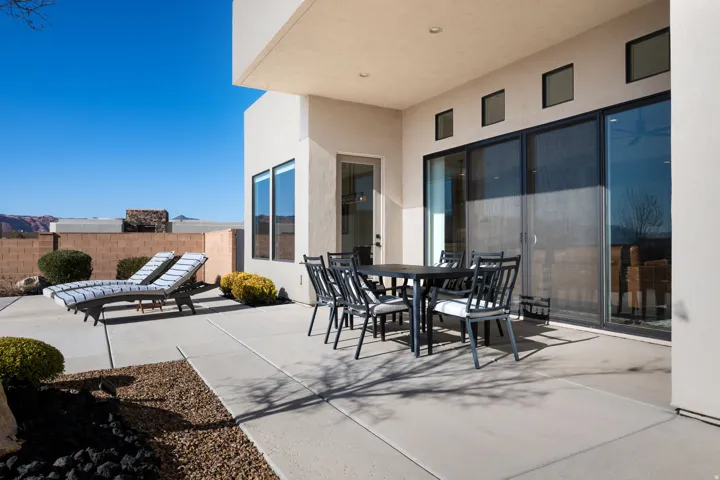 View of patio with outdoor dining space