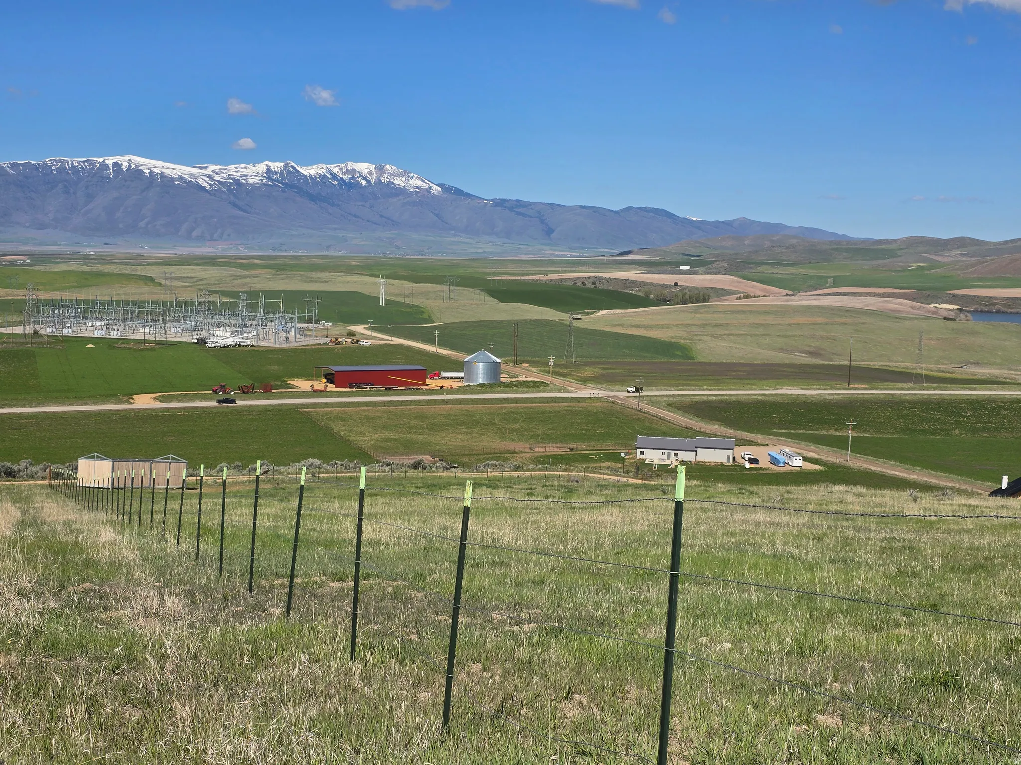 View of mountain background featuring rural landscape