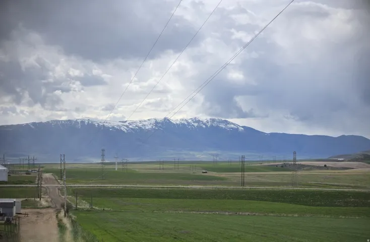 View of mountain background with rural landscape