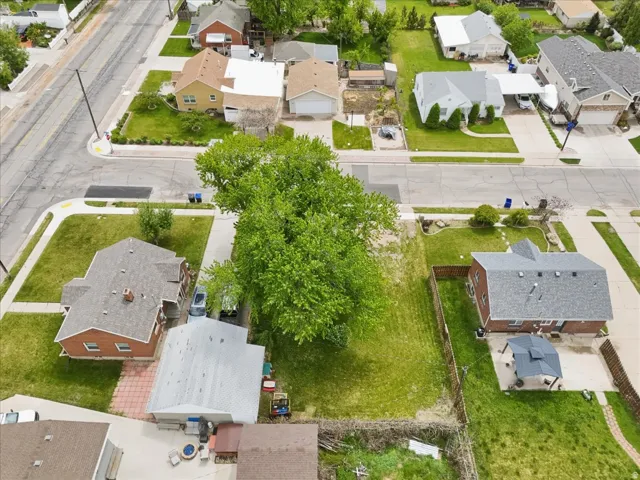 Aerial view of residential area