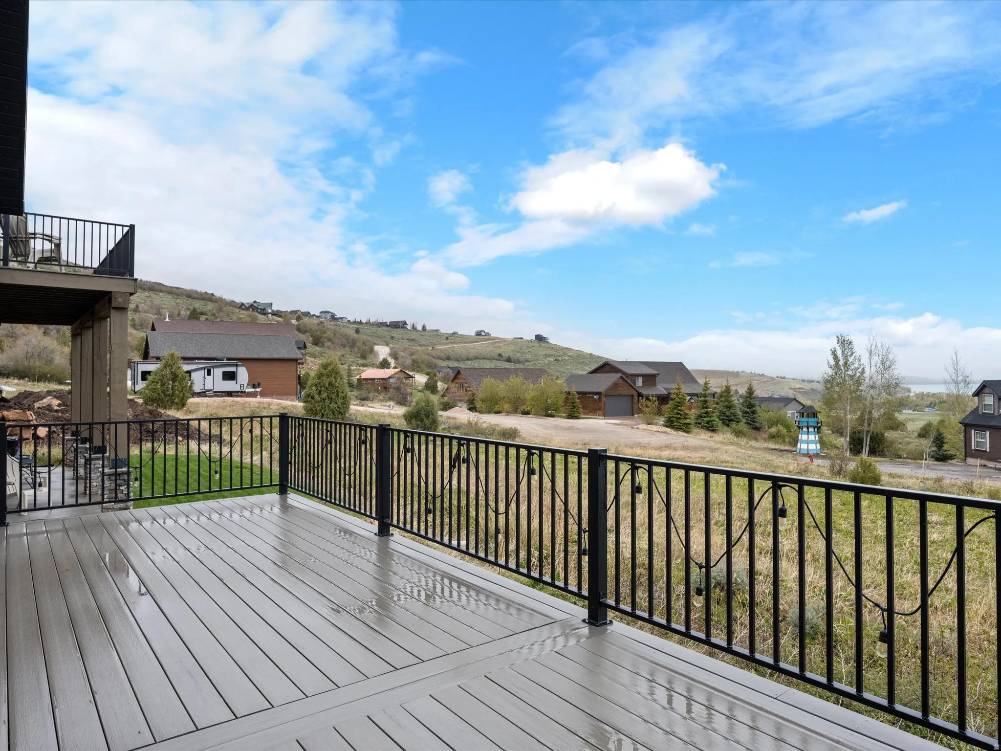 Deck with a residential view