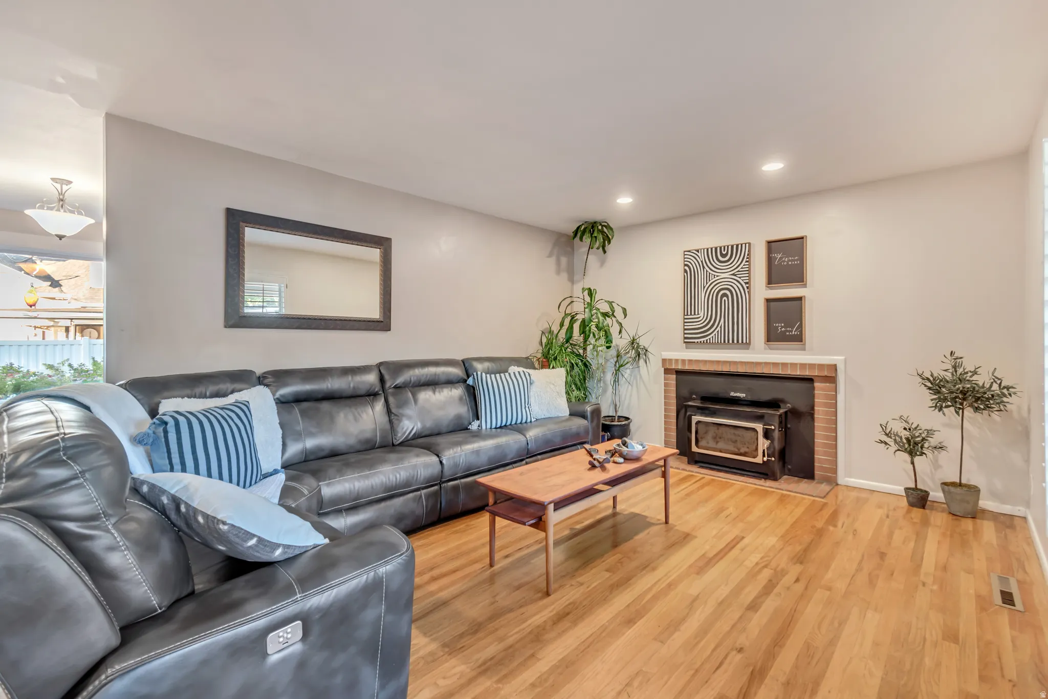 View of family room from the front entrance.