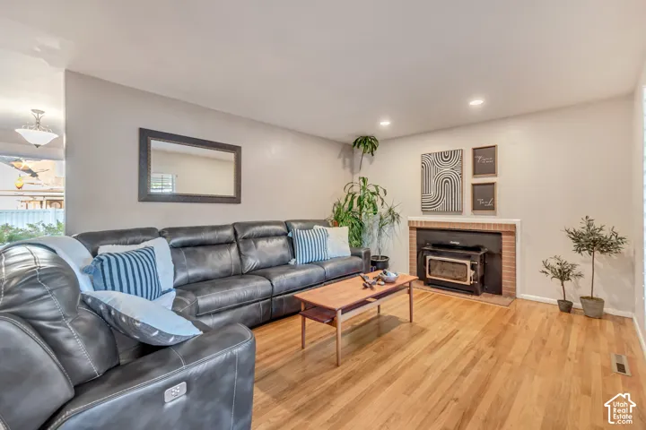 View of family room from the front entrance.