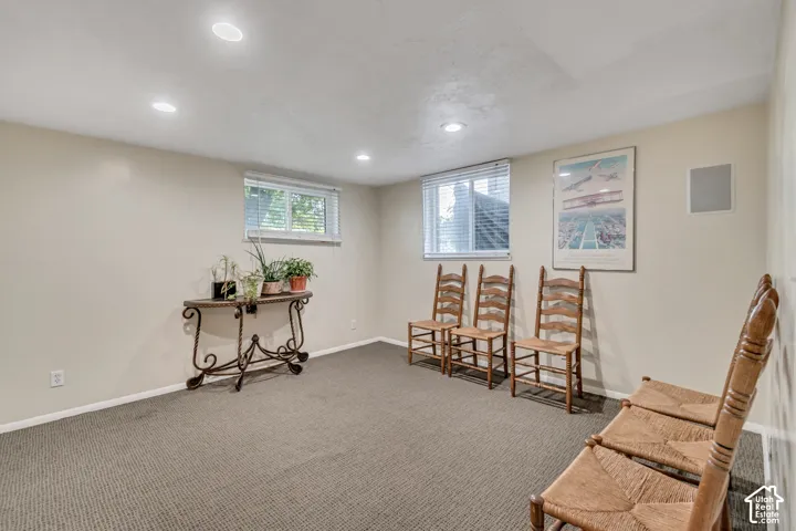 Lots of natural light in the family/theater room.