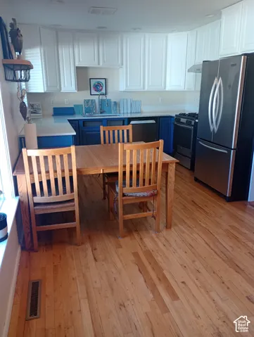 View from behind the kitchen table.