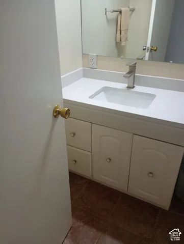 New vanity countertop in upstairs guest bathroom.