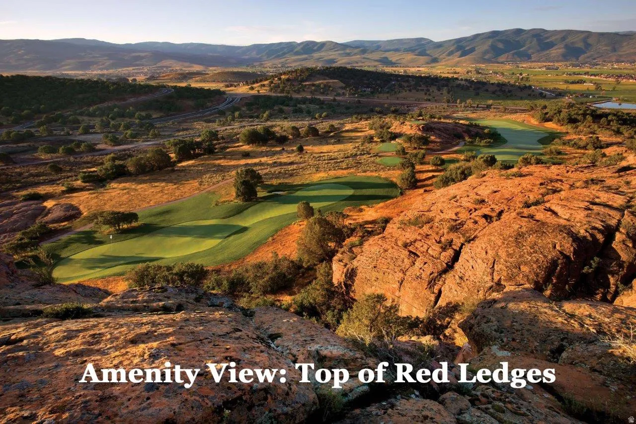 Mountain view with a golf course