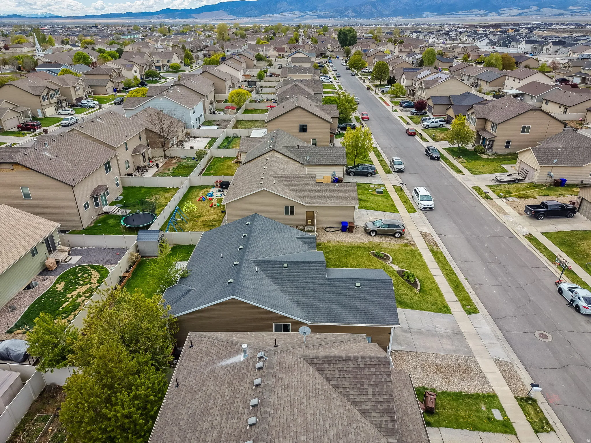 Aerial view of residential area