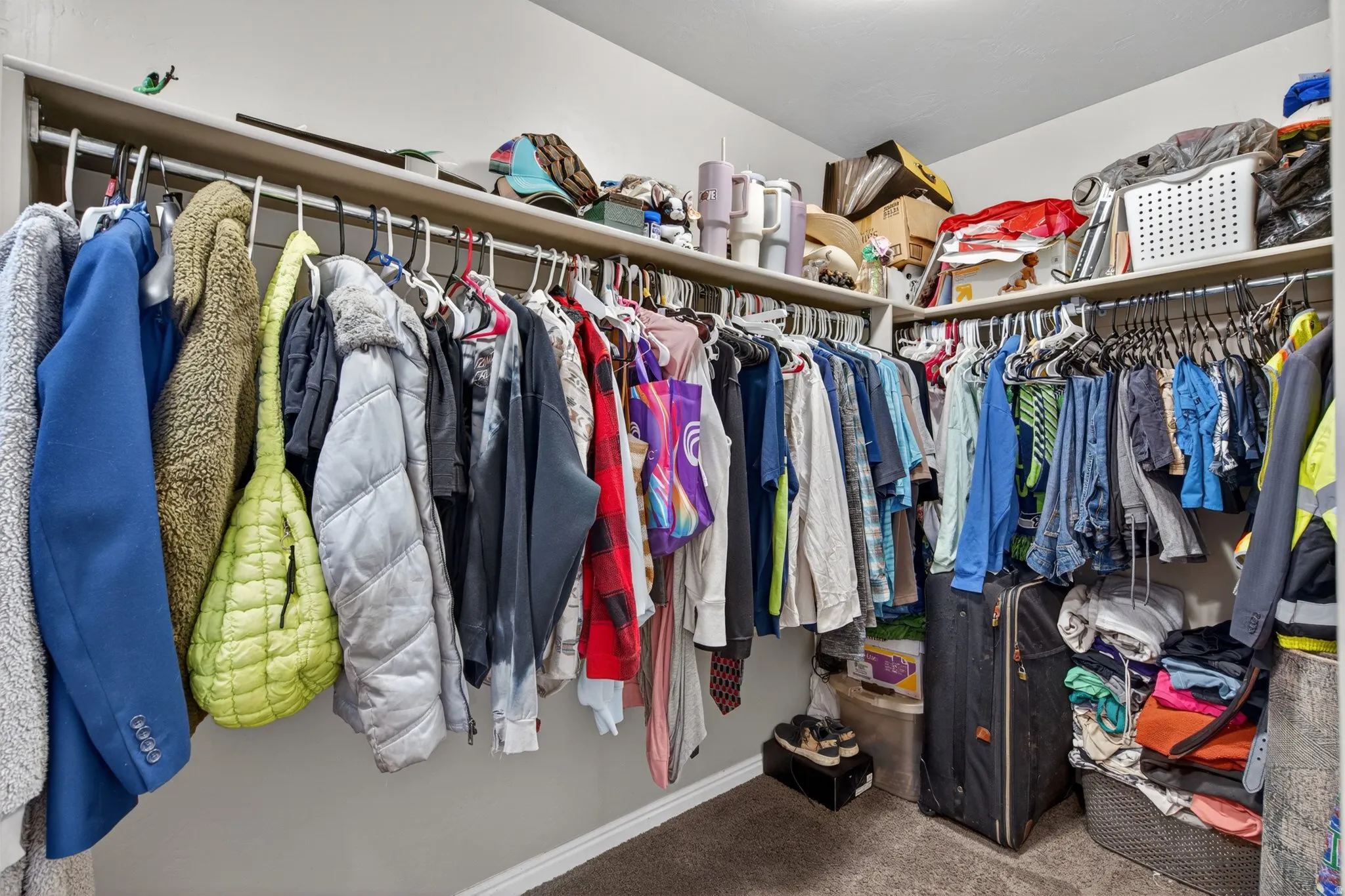 Walk in closet with carpet flooring