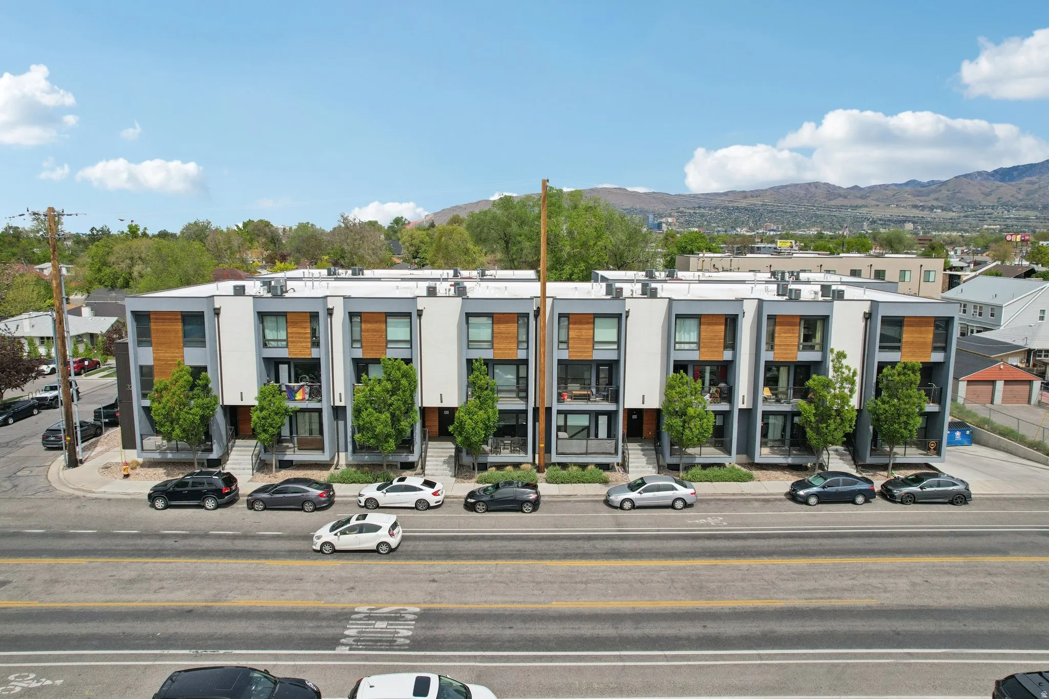 View of commercial location with a mountain view