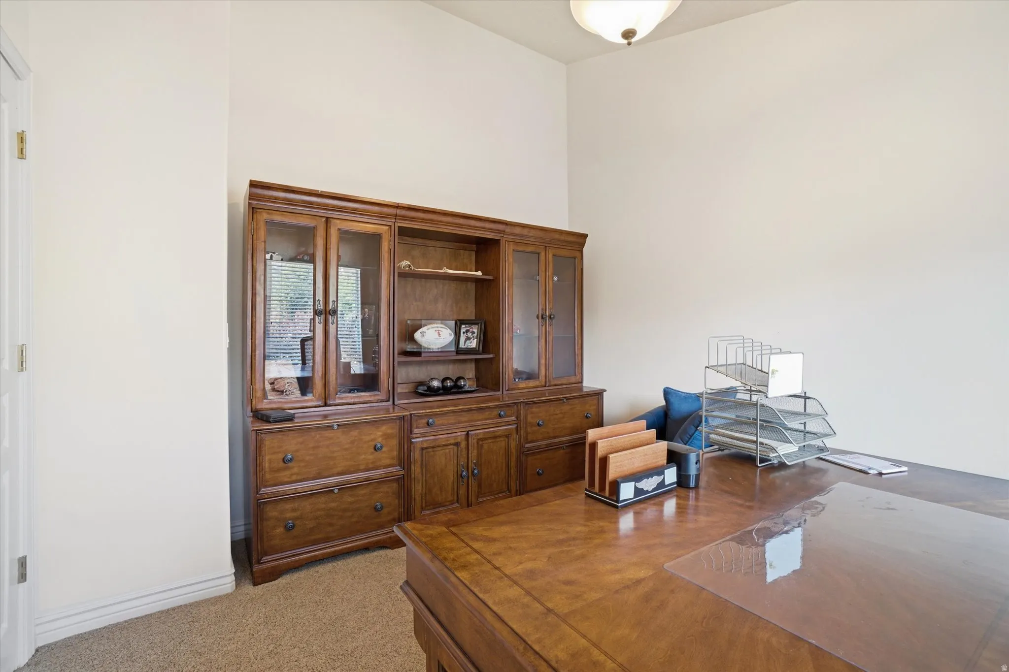Vaulted ceilings above a neutral color palette