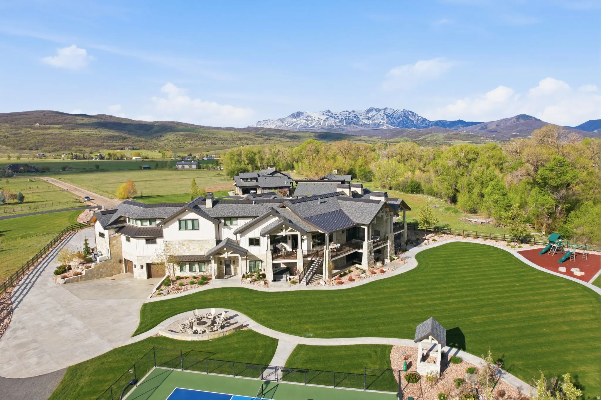 Bird's eye view of a mountain backdrop