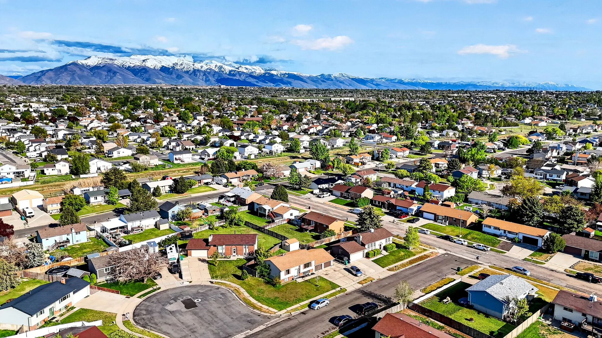 Aerial view of a mountainous background