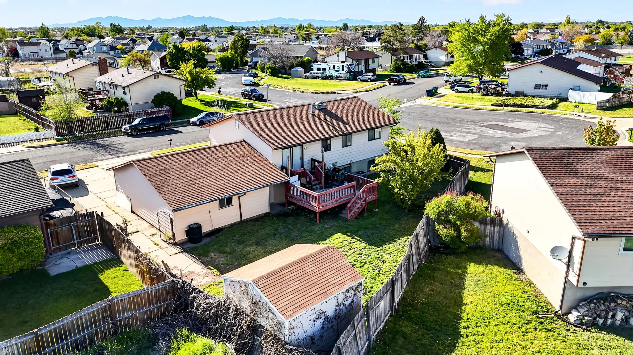 Aerial view of residential area