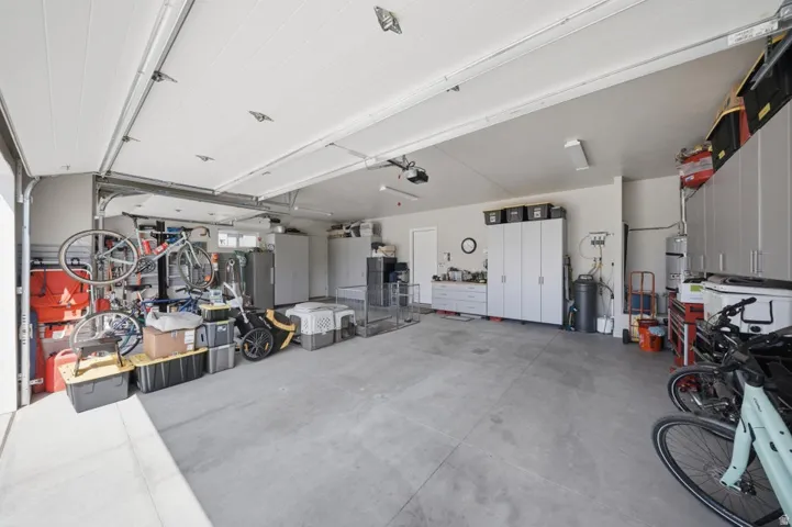 Garage with water heater