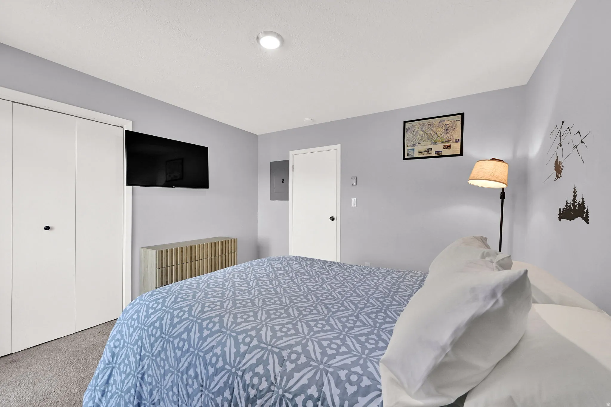 Bedroom 1 with access to the deck