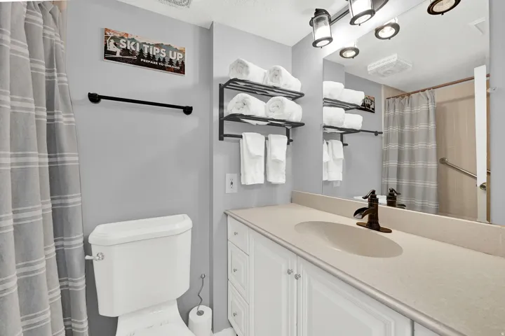 Full bathroom with updated paint