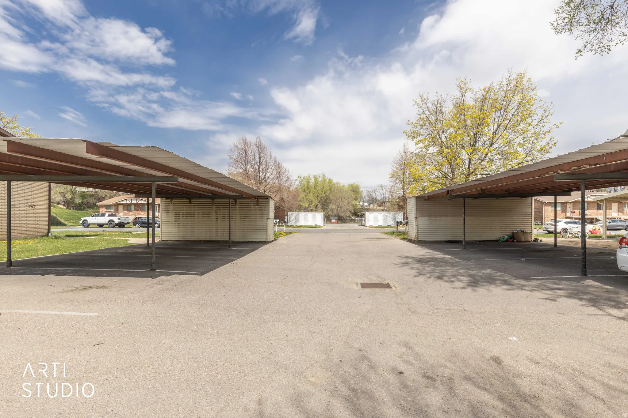 Covered parking lot
