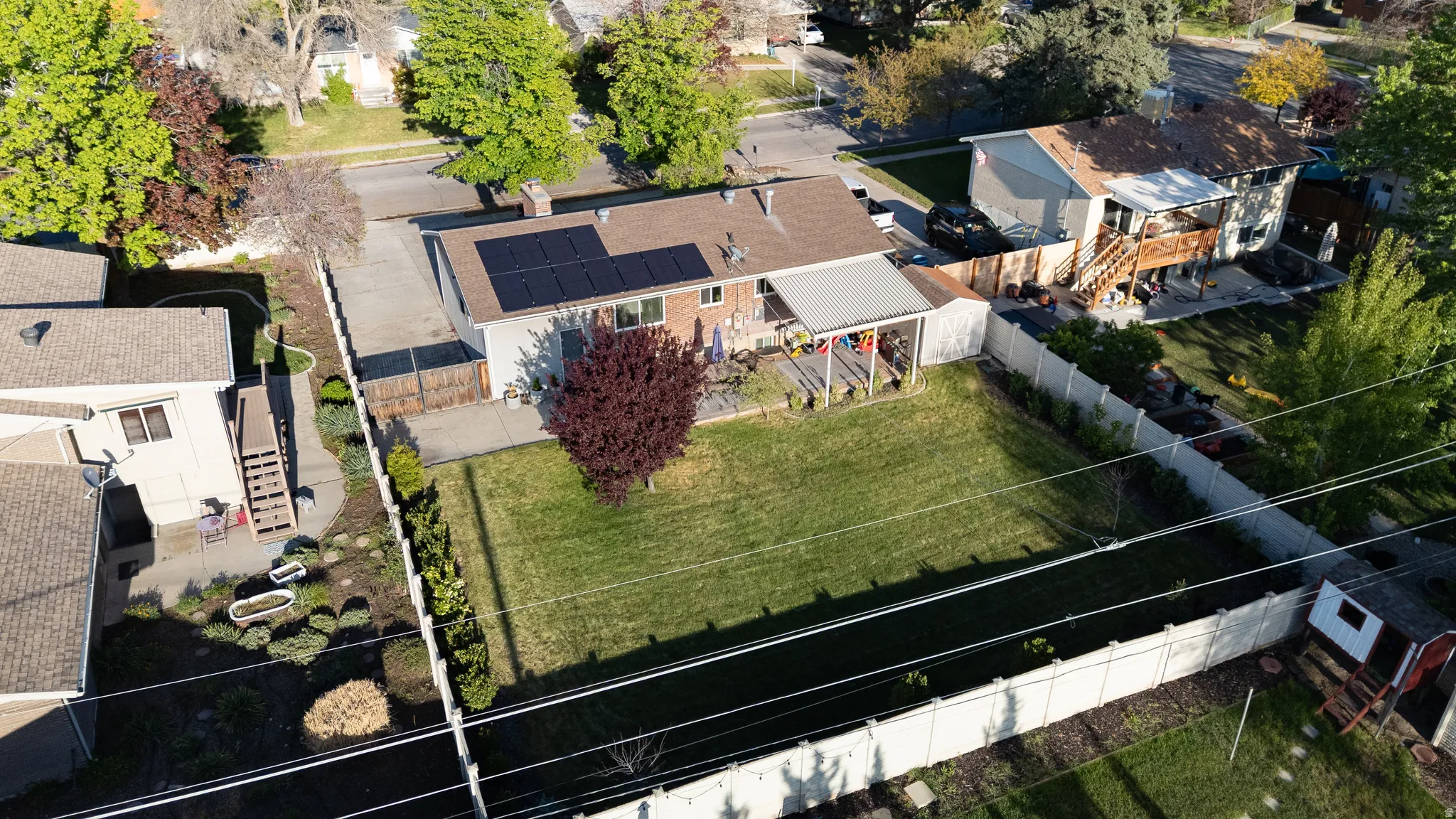 Aerial view of residential area