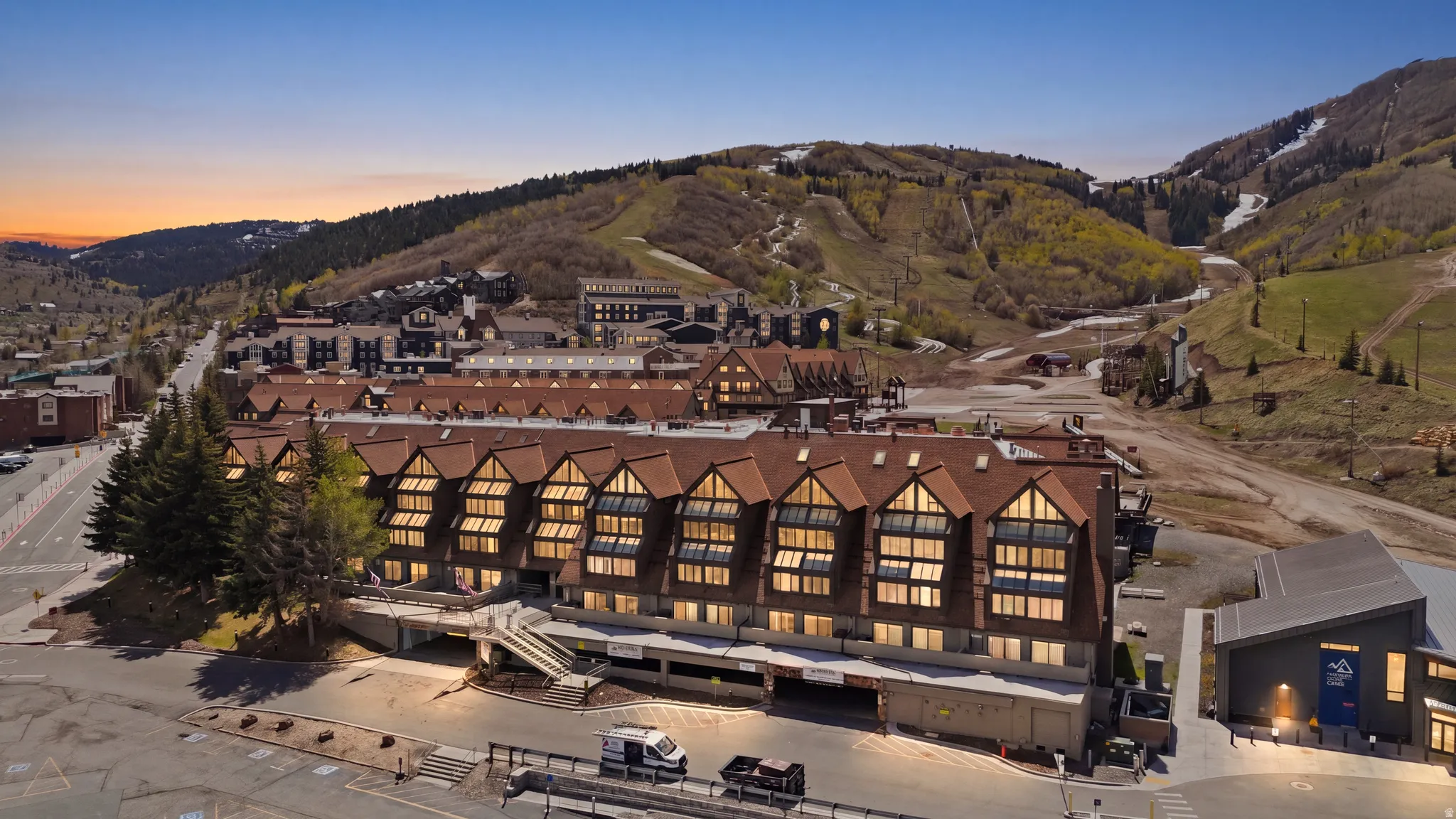 Bird's eye view of a mountain backdrop