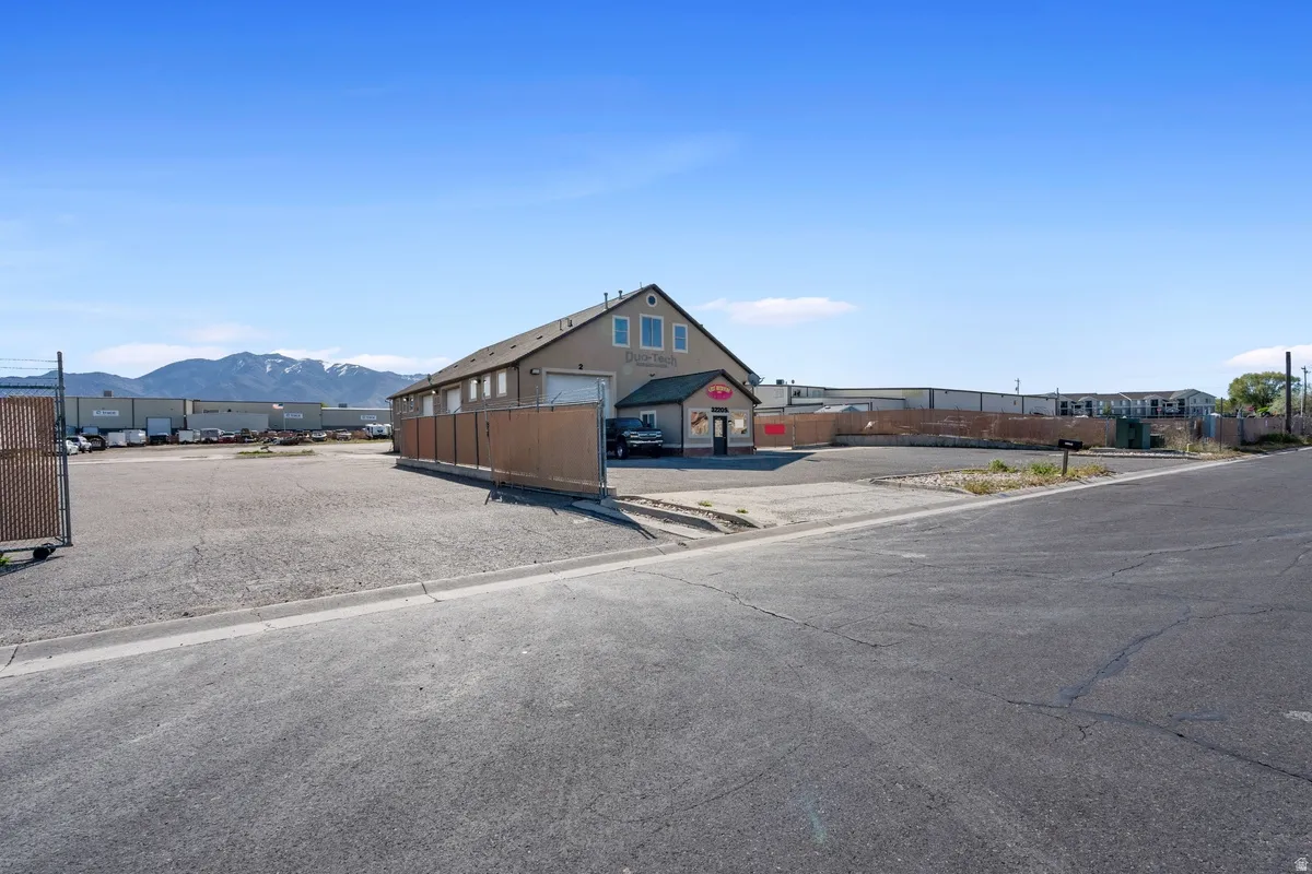 View of front of home featuring a mountain view