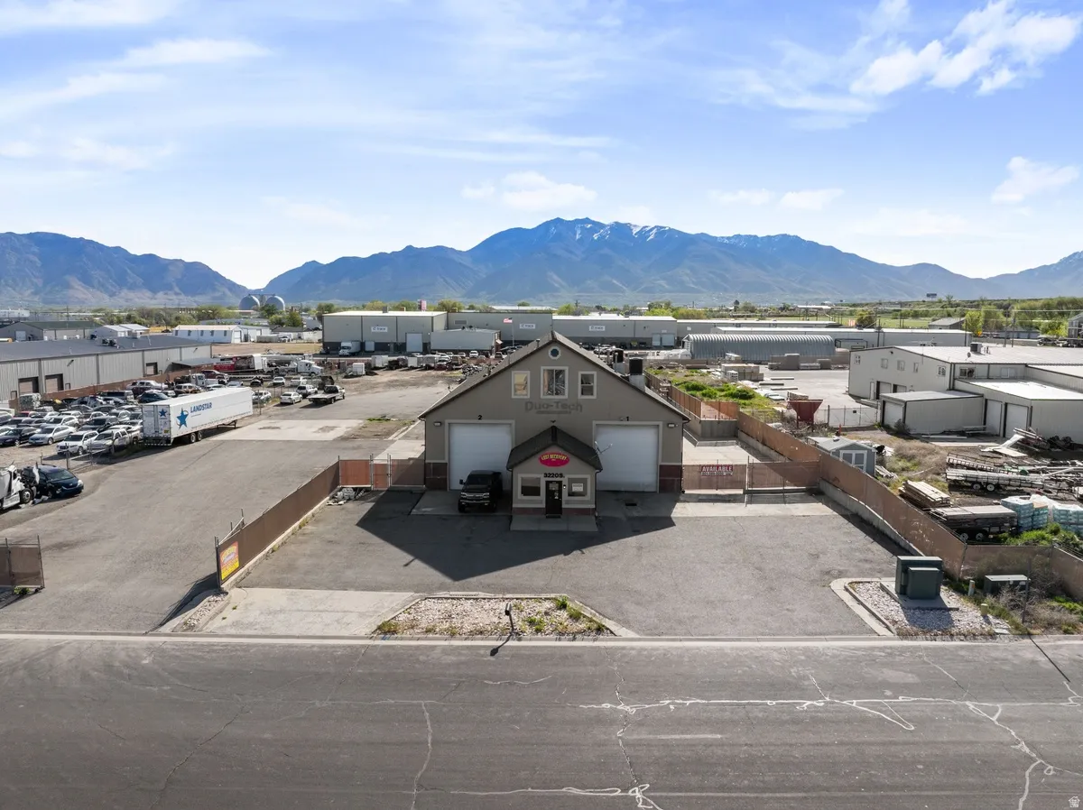 View of parking featuring a mountain view