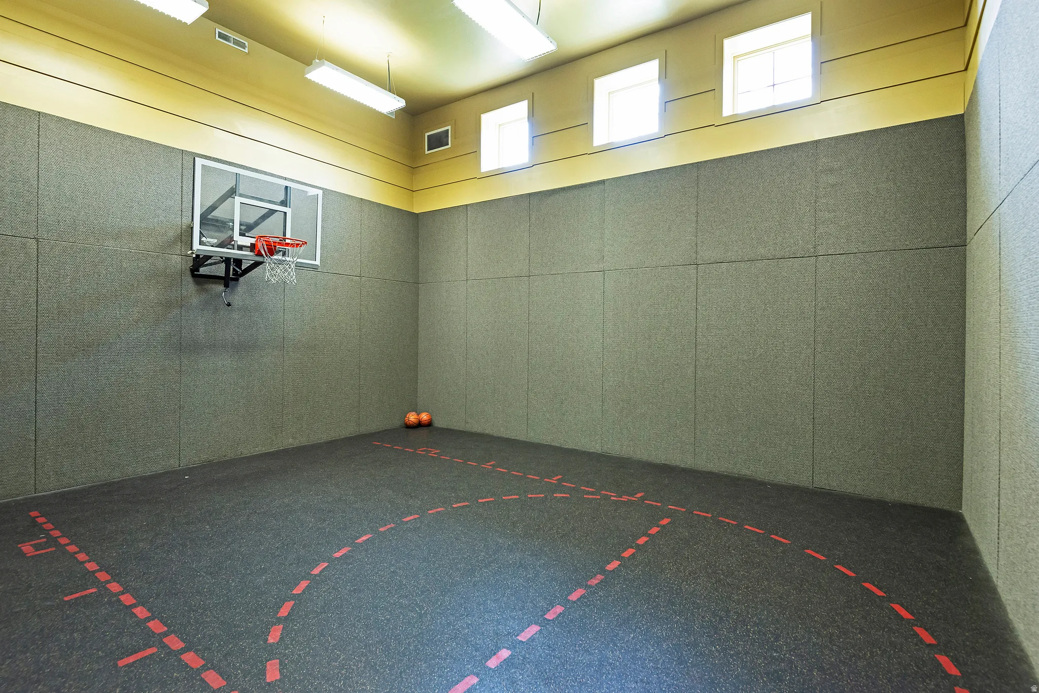 View of basketball court with basketball court