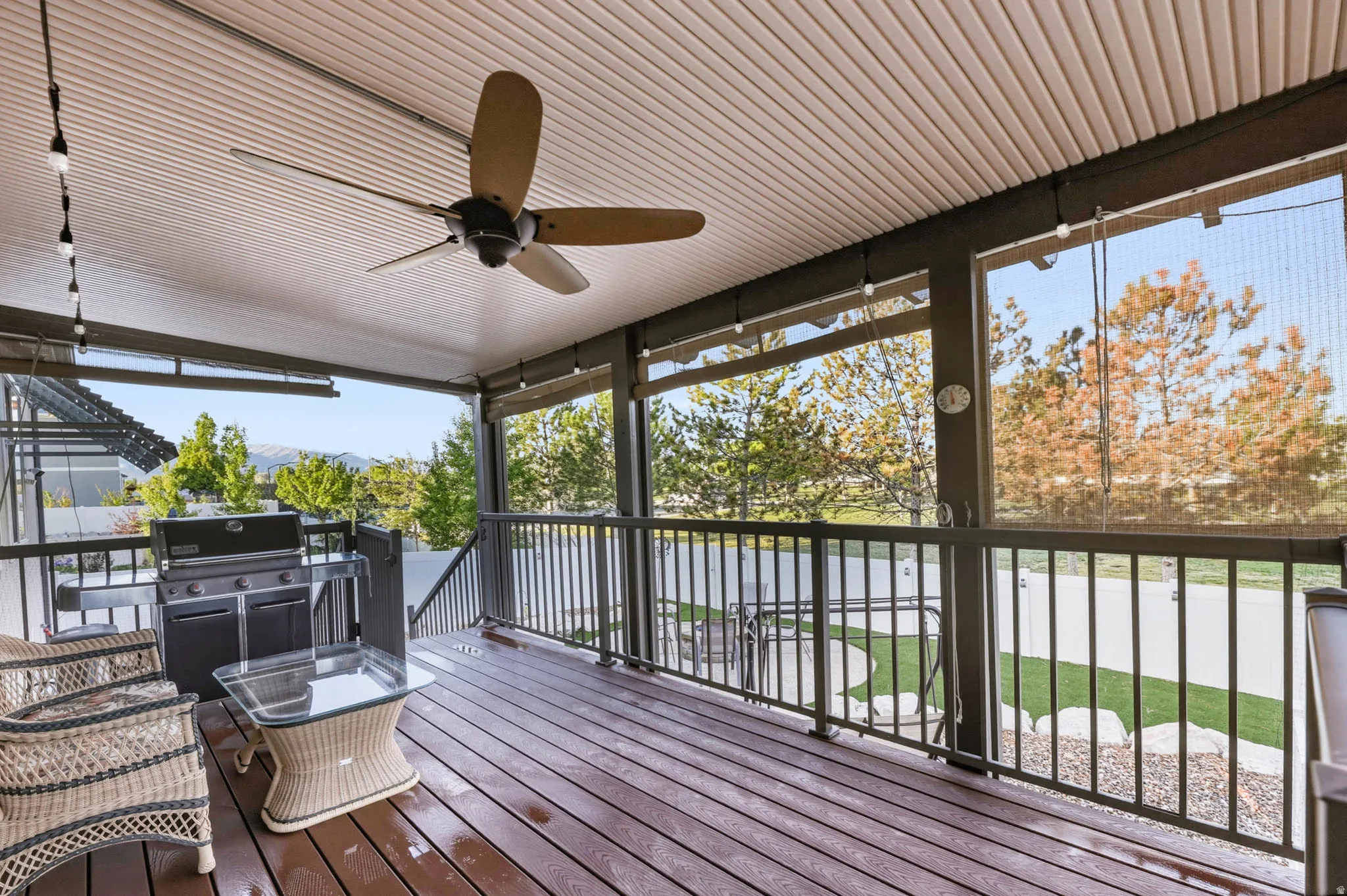 Gorgeous covered deck ready for the barbecues!