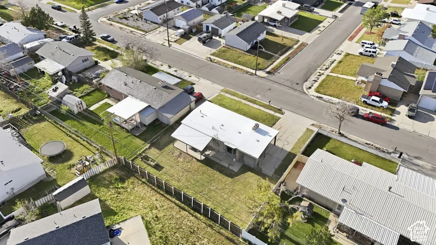 Aerial view of residential area