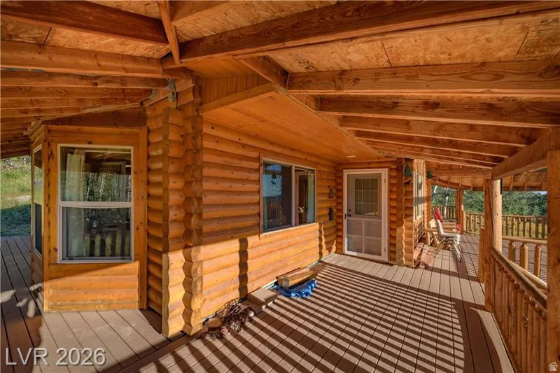 View of wooden deck