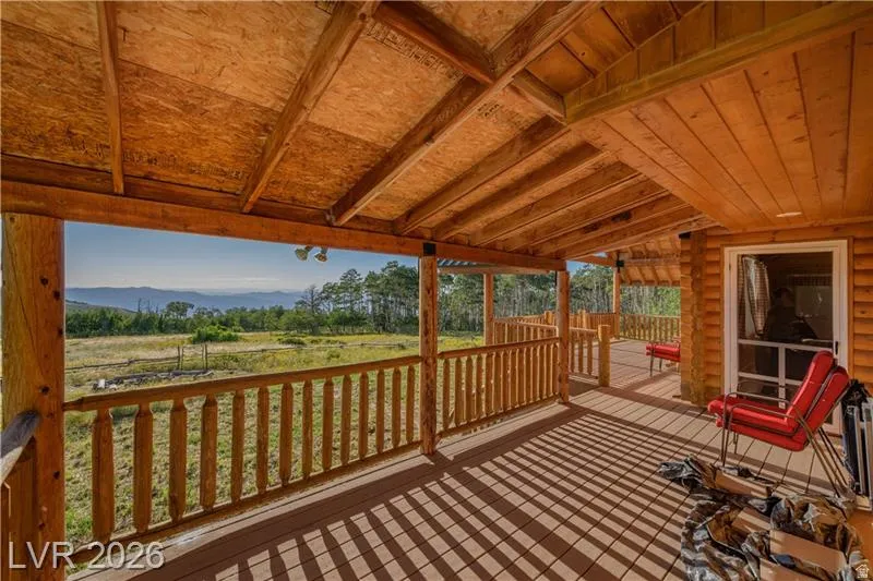 View of wooden deck