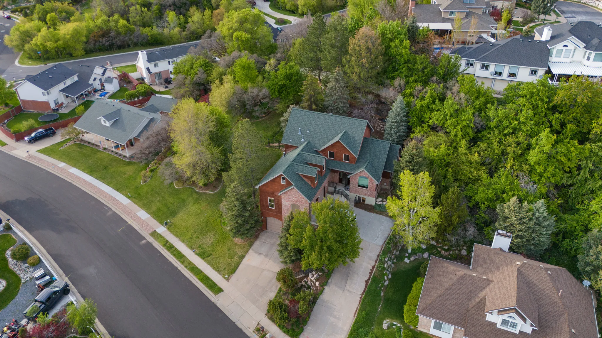 Aerial view of residential area