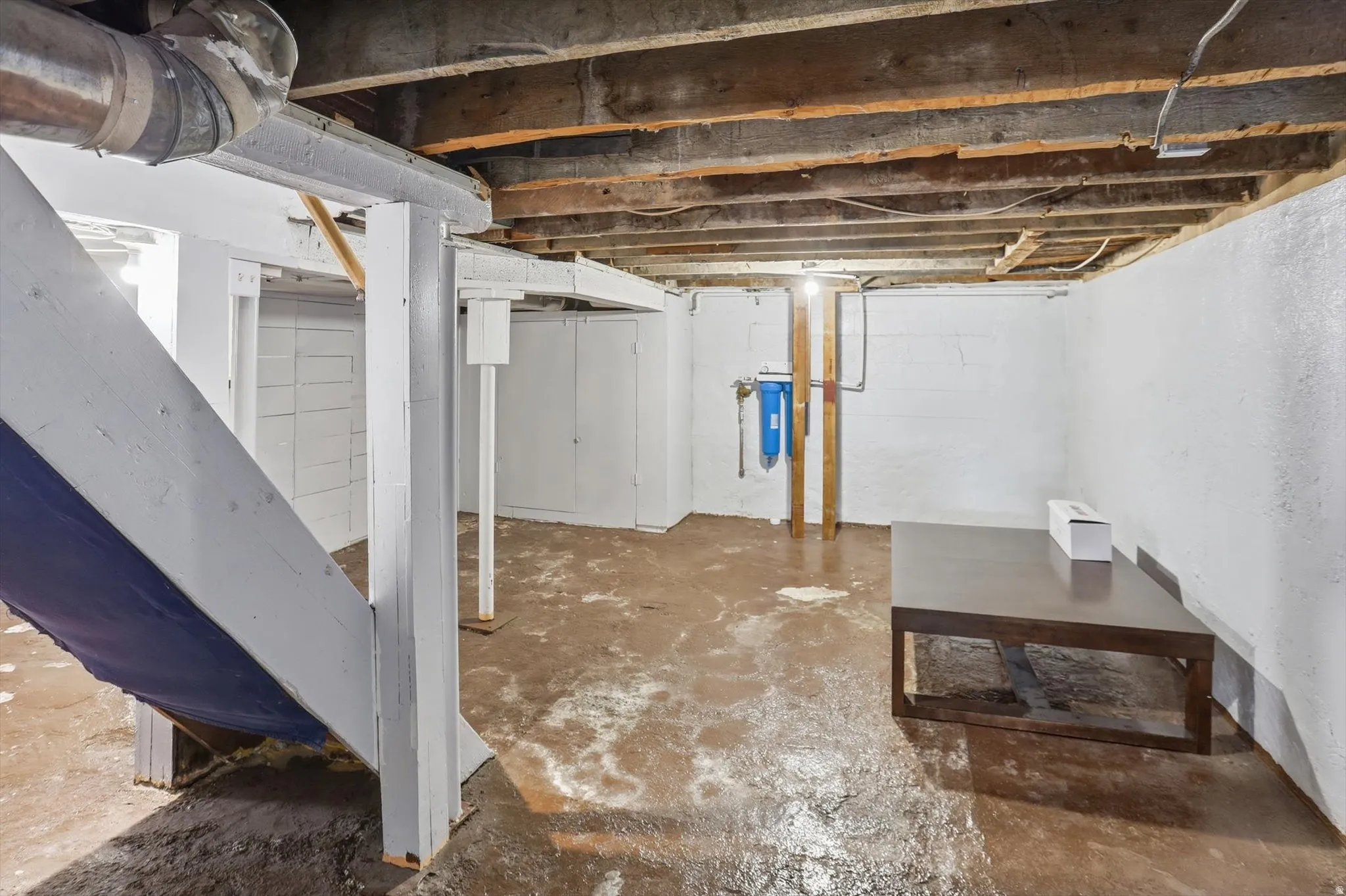 View of unfinished basement