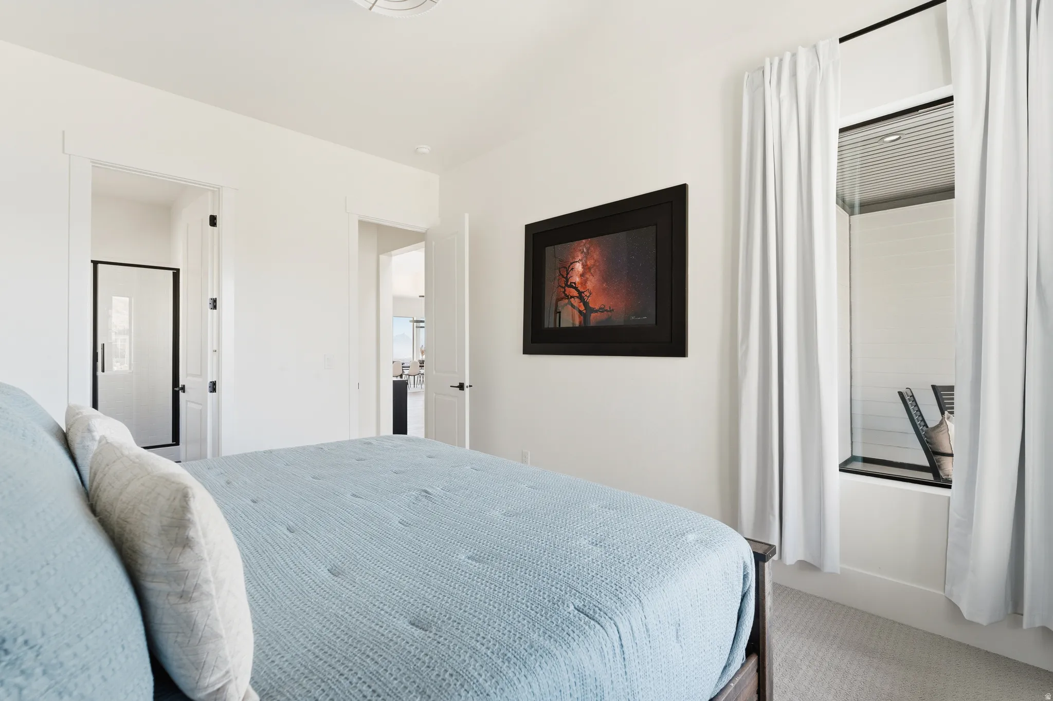 Bedroom with carpet floors