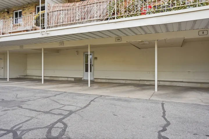 View of covered parking lot